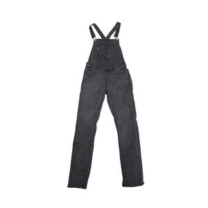 Levi's Kids Black Denim Overalls Youth Bib Jeans Adjustable Stretch
